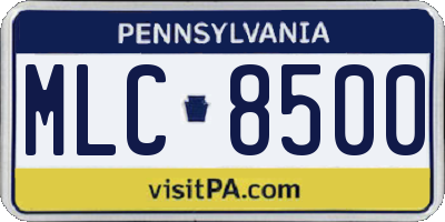 PA license plate MLC8500