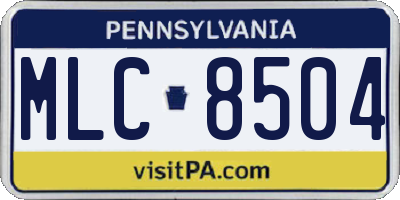 PA license plate MLC8504