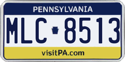 PA license plate MLC8513