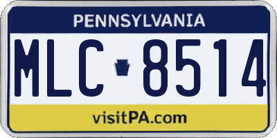 PA license plate MLC8514
