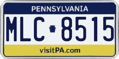 PA license plate MLC8515