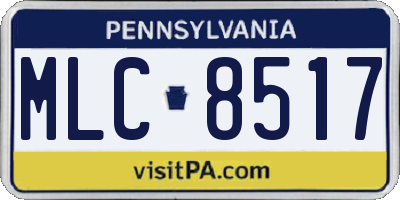 PA license plate MLC8517