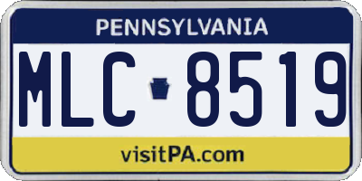 PA license plate MLC8519