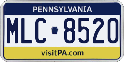 PA license plate MLC8520