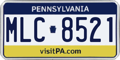 PA license plate MLC8521