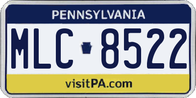 PA license plate MLC8522