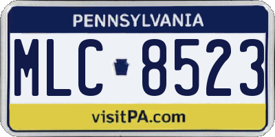 PA license plate MLC8523