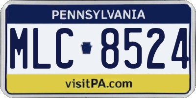 PA license plate MLC8524