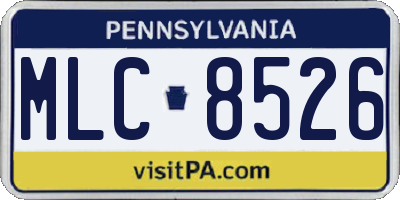 PA license plate MLC8526