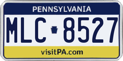 PA license plate MLC8527