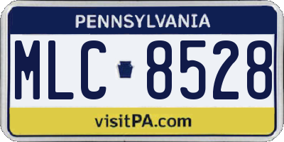 PA license plate MLC8528