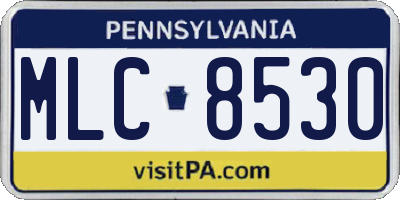 PA license plate MLC8530