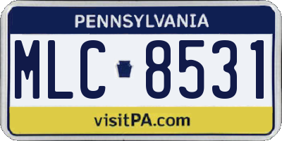 PA license plate MLC8531
