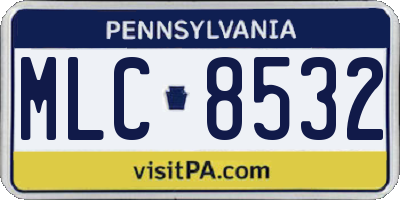 PA license plate MLC8532