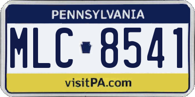 PA license plate MLC8541
