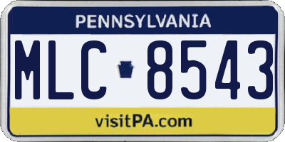 PA license plate MLC8543