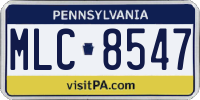 PA license plate MLC8547