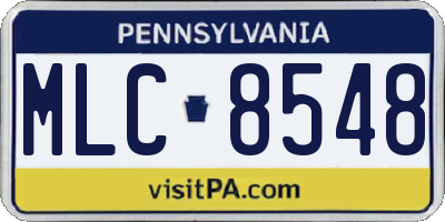 PA license plate MLC8548
