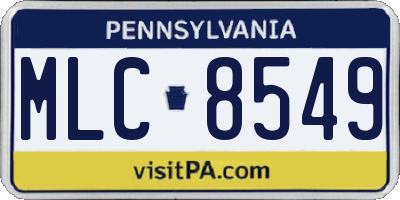 PA license plate MLC8549