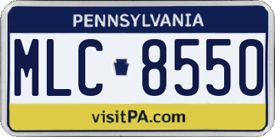 PA license plate MLC8550