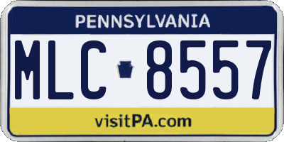 PA license plate MLC8557