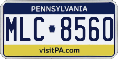 PA license plate MLC8560