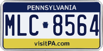 PA license plate MLC8564