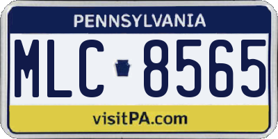 PA license plate MLC8565