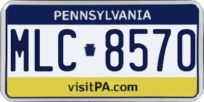 PA license plate MLC8570