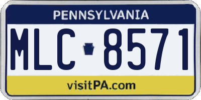 PA license plate MLC8571