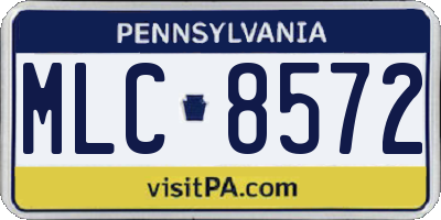 PA license plate MLC8572