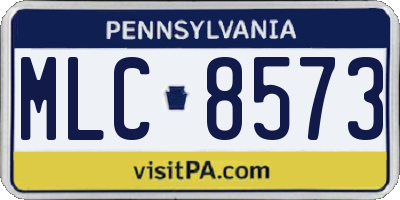 PA license plate MLC8573