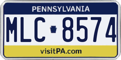 PA license plate MLC8574