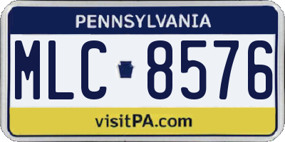 PA license plate MLC8576