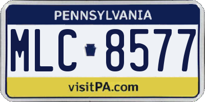 PA license plate MLC8577