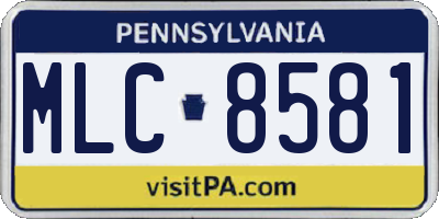 PA license plate MLC8581
