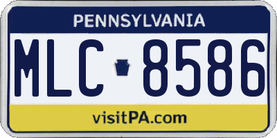 PA license plate MLC8586
