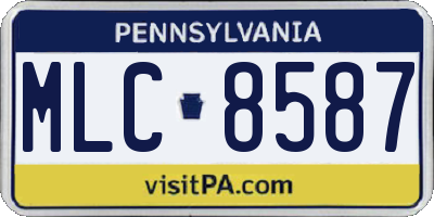 PA license plate MLC8587