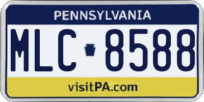 PA license plate MLC8588