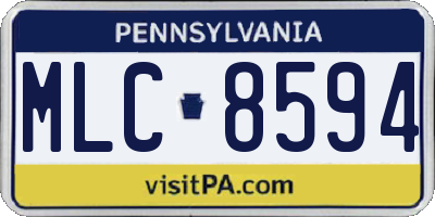 PA license plate MLC8594