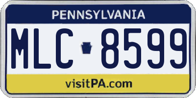 PA license plate MLC8599
