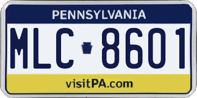PA license plate MLC8601