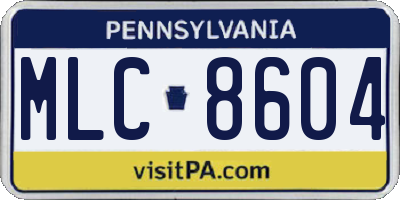 PA license plate MLC8604