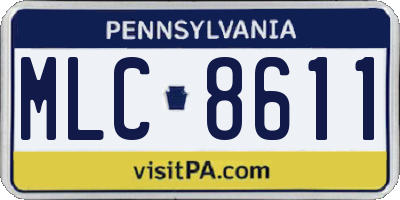 PA license plate MLC8611