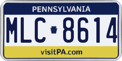 PA license plate MLC8614