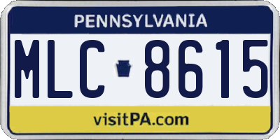 PA license plate MLC8615