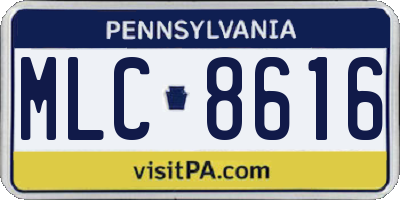 PA license plate MLC8616