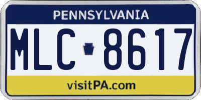 PA license plate MLC8617