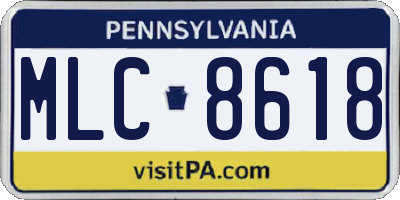 PA license plate MLC8618