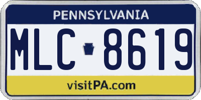 PA license plate MLC8619